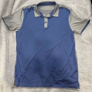 Men's Blue and Gray Head Golf Polo Shirt